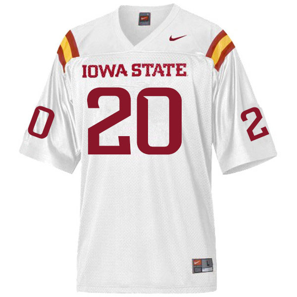 Men #20 Aric Horne Iowa State Cyclones College Football Jerseys Sale-White